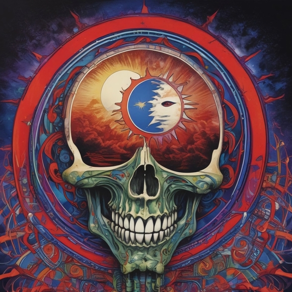 Psychedelic Skull Art Print - Picture 1 of 1